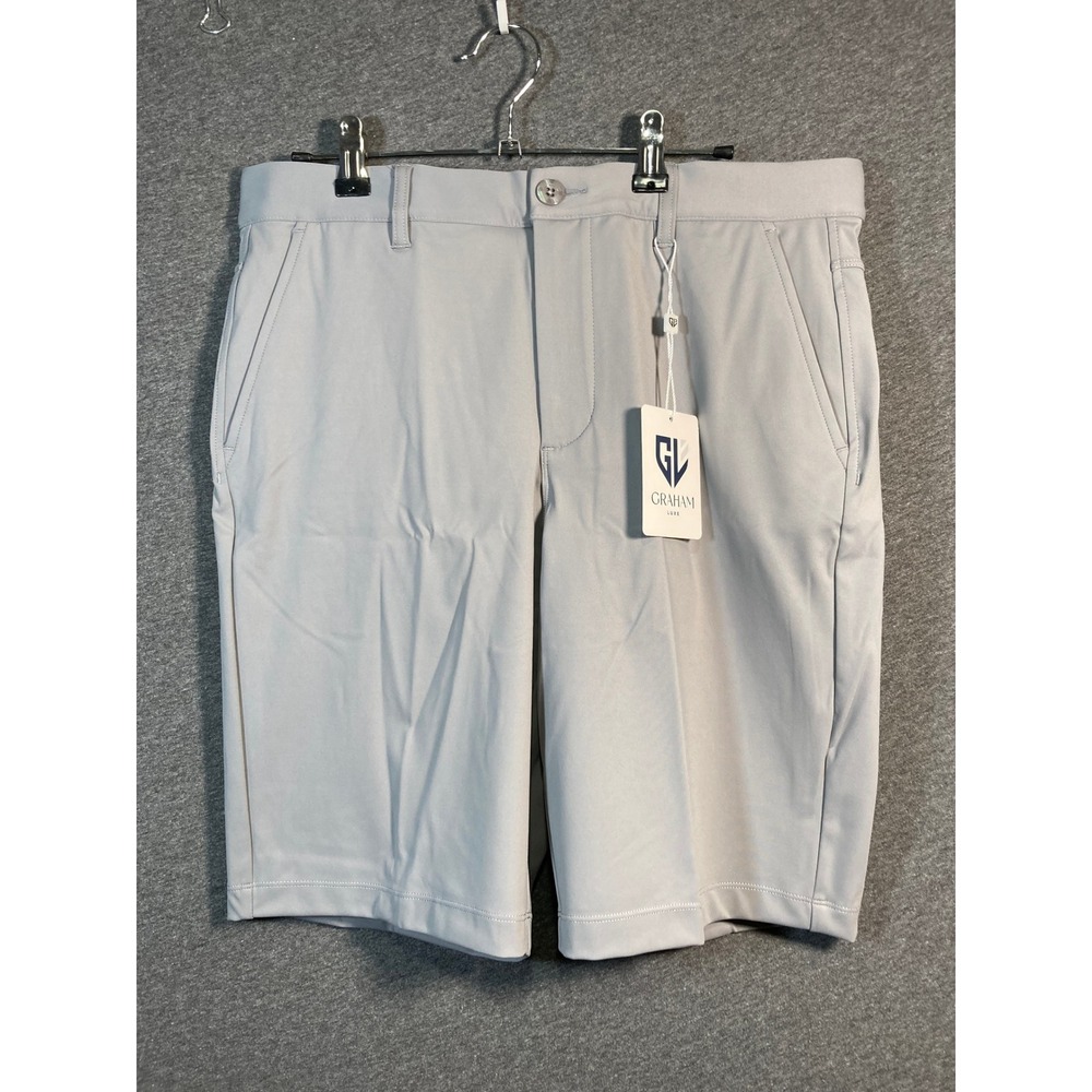 Graham Luxe Trace Performance Golf Shorts Dark Grey GL40325 Mens 32 NEW